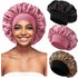 solid color wide brim elastic adult sleeping cap men and women fashion hair care beauty shower cap satin chemotherapy cap