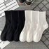 Women’s SocksIn Black And White For Spring Thick Thread Deodorizing Sweat Absorbing Breathable Non Pilling High Elastic Sports Socks