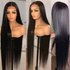 Front lace wig ladies long hair air bangs lace long straight hair chemical fiber wig headgear spot delivery