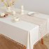 Tablecloth cotton and linen thickened hollow phoenix tail splicing simple ins log wind picnic tablecloth