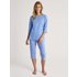 CALIDA Daylight Dreams 3/4-Pyjamafür Damen, L, Blau, 100% Baumwoll-Interlook für nächtlichen Komfort