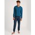 CALIDA Nightwear Xtra Bündchen-Pyjamafür Herren, S, Türkis,Blau, Hoher Tragekomfort aus 100% Baumwolle