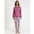 CALIDA Spring Flower Dreams Bündchen-Pyjamafür Damen, M, Violett, Hochwertiger, natürlicher Komfort durch reine Supima®-Baumwolle