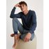 CALIDA Relax Imprint 3 Bündchen-Pyjamafür Herren, XXL, Blau, Perfekt für Sommernächte