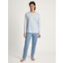 CALIDA Cotton Stripes Pyjama, langfür Damen, XS, Blau, sportive Nachtwäsche aus 100% Baumwolle