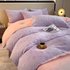 Class A carved fleece four-piece milk fleece quilt cover gold mink quilt cover thickened warm bedding