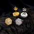 Hot Selling Popular Cross Zircon for Men’s Hexagonal Gold Plated Full Diamond Hip Hop Earrings