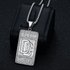 Trendy Hip-Hop Jewelry Titanium Steel Gold-Plated Diamond-Encrusted DC Square Pendant Necklace