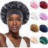Classic Solid Color Shower Cap From Europe And America Fashionable Satin Wide Edge Sleep Cap Women’s Hair Care Cap