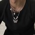 High Street National Tide Ins Hip Hop Street Personality Men And Women Titanium Steel Accessories Butterfly Pendant Dice Pearl Splicing Necklace