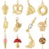 Dessert Pendant Set Food-Shaped Charms DIY Gold Plated Stainless Steel Jewelry With Chain Options For Women