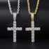 Religious Cross Pendant Necklace For Women Stainless Steel Plaged Gold Mens Tennis Chain Hip Hop Chains Necklaces Inlaid