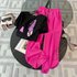 Women’s Summer Two-Piece Set – Black Short Sleeve T-Shirt & Pink Wide Leg Pants, Casual Sporty Outfit
