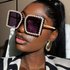 Square Diamond Studded Sunglasses For Women, Personalized Large Frame, Retro Fashion Sunglasses, Party Festival Decoration Glasses, Versatile