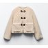 Women’s winter new style versatile round neck long sleeve solid color pocket fur coat for women