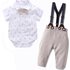 Children’s new printed dinosaur print suit baby boy gentleman triangle hoodie manufacturer wholesale one piece drop shipping