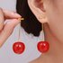 Small Fresh Cherry Long Earrings Women’s Personality Resin Cherries Creative Temperament Stud Earrings