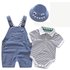 Baby clothes Baby boys baby overalls suit Summer shark stripes toddler three-piece suit