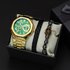 OMYA Men’s Waterproof Watch Set 3ATM Stainless Steel Calendar Quartz Gift Box With Bracelet