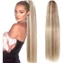 26inch Straight Drawstring Ponytail Human Hair Extensions Long Clip ins P8/613 Color Clip In Ponytail For Women
