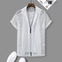 Men’s Clothing Summer Foreign Trade Southeast Asia Men’s Casual Loose Hollow Short Sleeved Shirt Hawaiian Suit