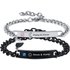 Couple Brs Adjustable Titanium Cuban Black And White Heart Magnetic Inlaid Diamond Stainless Steel Curved Chain