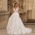 Elegant Long Train Wedding Dress For Bride – Slim Fit, Luxurious Design, Outdoor Ceremony, Romantic & Ethereal Gown