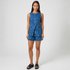 Women’s Elegant Denim Shorts Set – Sleeveless Crop Top & High Waist Wide Leg Shorts Casual Two Piece Outfit
