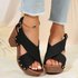 New Summer Season High Hee Waterproof Platform Women’s Shoes Plus Size Thick Heel Cross Strap Fashionable Casual