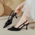 Women’s Shoes Summer Large Size Women’s Shoes Pointed Toe Slingback Shoes Red High Heels Stilettos