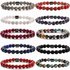 Beaded White Turquoise Black Gallstone Volcanic Tiger Eye Stone 8mm Bracelet For Men