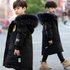 Winter New Style Boy Cotton Coat Korean Style Medium And Large Children’s Children’s Medium And Long Thick Large Fur Collar Down Cotton Coat