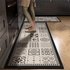 Floral Tile Kitchen Mat Set Of 2 – Diatomite Fast-Drying Absorbent Rug For Bathroom & Entryway (Non-Slip Easy Clean Waterproof 24″X16″)