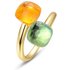Candy Colored Gem Ring Female S925 Silver Gold Plated Diamond Open Finger Ring Light Luxury Personality Fashion