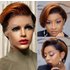 Short wig European and American wig women’s fashion dyed short straight hair button net chemical fiber hair cover