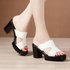 Unbeatable Quality Summer New Soled, Thick Heel, Open Toed Slippers, Korean Version, One Line Hollowed Out Sandals, Beach Women’s Shoes,