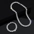 Trendy Jewelry Set Fashion Personality Hip-Hop Necklace High-End Full Diamond Cuban Chain Men’s Bracelet