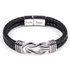 Men’s Jewelry Leather Bracelet Engraved Love You Forever Stainless Steel Magnetic Double Layer Twist Bracelet