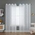 IvoryLace Floral Embroidered Sheer Curtains – Semi-Transparent White Drapes With Leaf & Flower Patterns