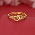 Vietnamese Sand Gold Double Love Women’s Heart Shaped Simple, Fashionable, Versatile, Non Fading, Adjustable Ring