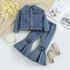 Baby Clothing Fashion girls denim suit small and medium children round neck long sleeve suit two Piece tide