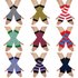 Unisex Knitted gloves with missing fingers anime stripes wearing fingers wrist cuff with false sleeves Thin children’s fingers
