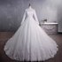 Women’s Clothing Stand collar wedding dress long sleeve slimming fashion big train big size