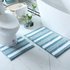 Striped Non-Slip Bathroom Rug Set (2-Piece), Modern U-Shaped Toilet Mat & Rectangular Shower Mat – Soft Polyester Machine Washable Quick-Dry Floor Mat