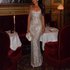 Women’s Clothing Sequined Hip Wrapped Long Skirt Sparkling Evening Dress High End Light Luxury Niche Suspender Dress