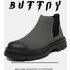 Retro Tooling Boots Thick-soled Heightened Lazy Foot-covering Martin Boots Genuine Leather Chelsea Short Boots