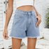 Women’s Washed Denim Shorts – Slimming High Waist Stretch Hot Pants Versatile Casual Distressed Jean Shorts For Women