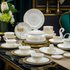 Bone Dinnerware Set – Luxury Handcrafted Round Bowls & Plates With Gold Trim (Microwave Safe Gift Box For Holidays & Weddings)