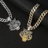 Hip Hop 3D Tiger Pendant Necklace With 13mm Crystal Cuban Chain HipHop Iced Out Bling Necklaces Men Women Fashion Charm Jewelry