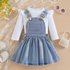 Baby Clothing Girls‘ suits Children’s clothes Long sleeve T-shirt + back strap denim skirt two-piece fashion set